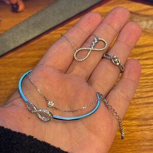 Swarovski Silver and Blue Infinity Bracelet